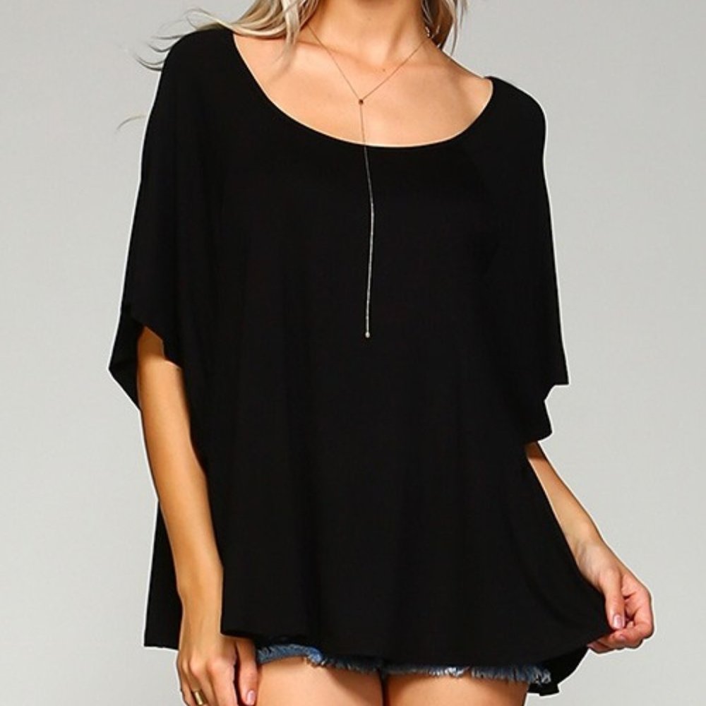 Black dolman swing tee - the MOST comfortable! • sizes small–large, 2X plus